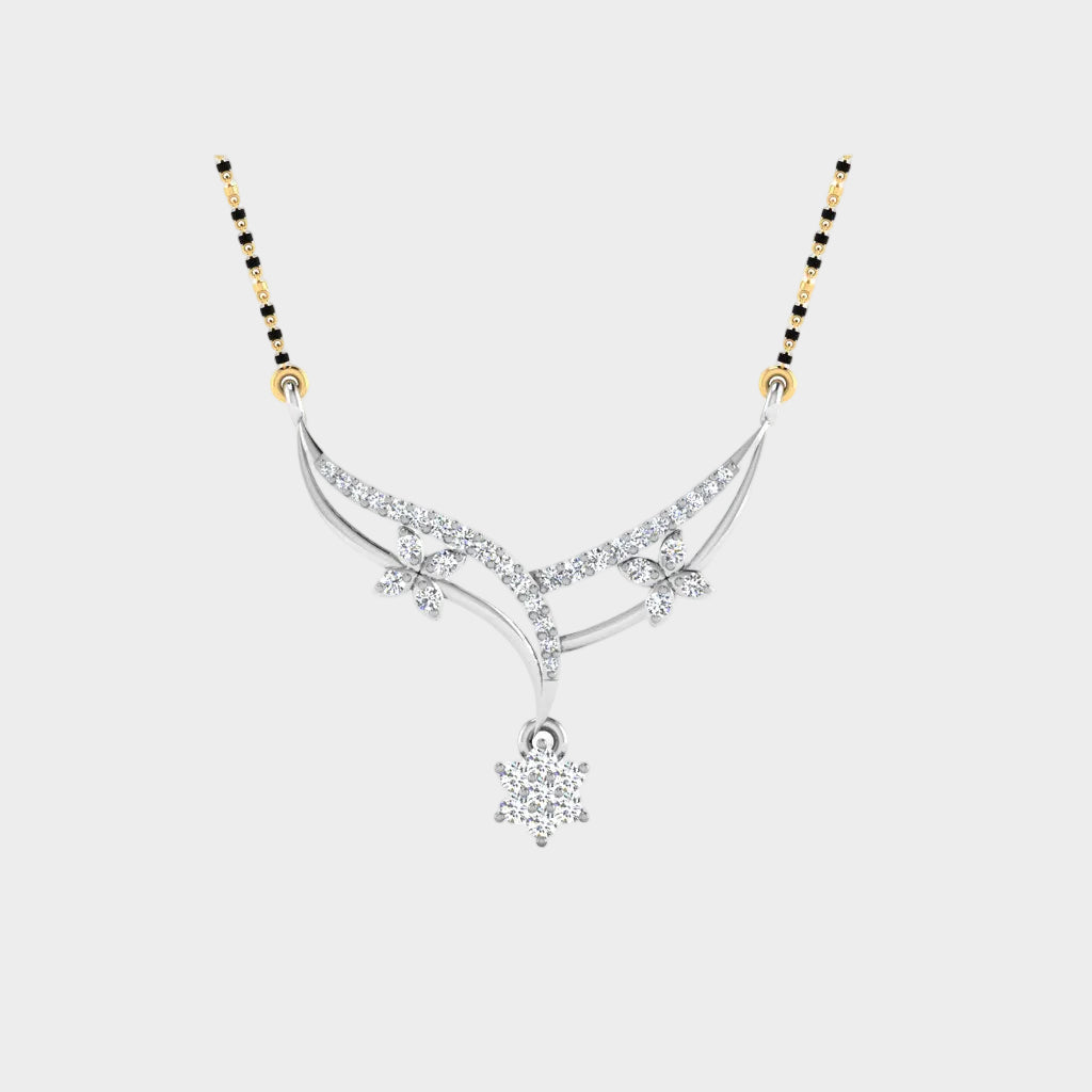 Sleek White Gold Lab-Grown Diamond Mangalsutra for Daily Wear